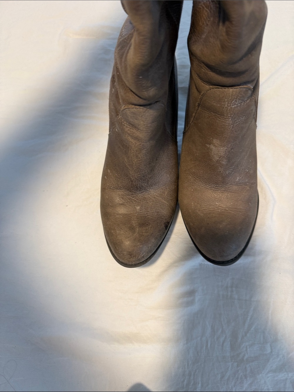 Enzo Angiolini Tall Leather Heeled Boots - Dark Brown Size 7.5 - Picture 9 of 9